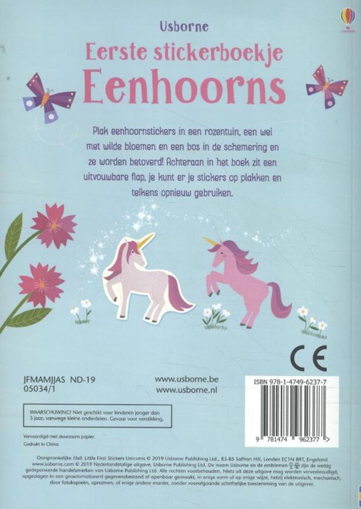 Premier livre d'autocollants de Central Book House - Licornes