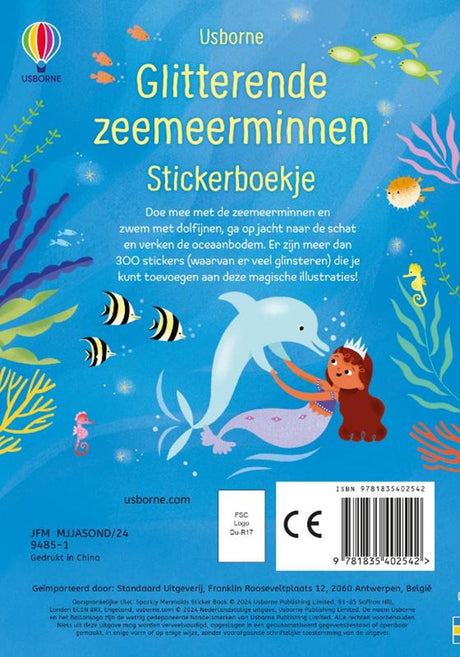 Livre d'autocollants à paillettes Usborne - sirènes pailletées