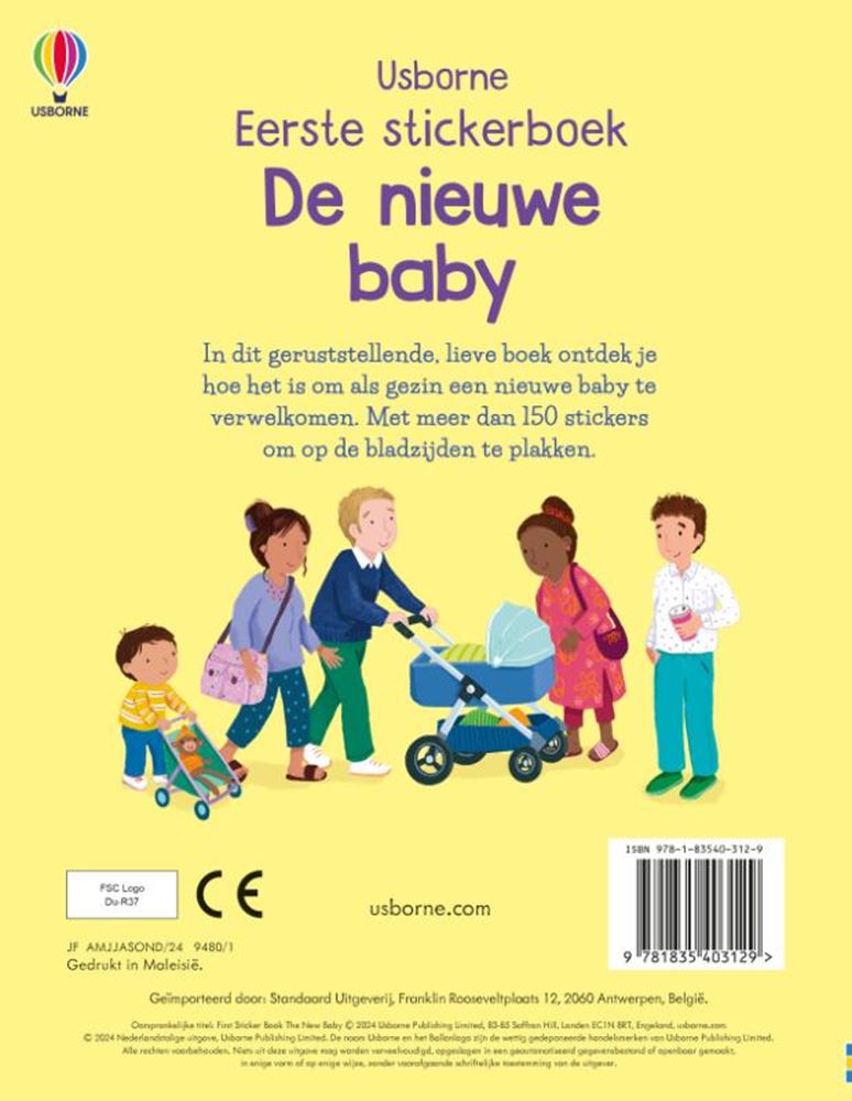 Premier livre d'autocollants Usborne - le nouveau bébé