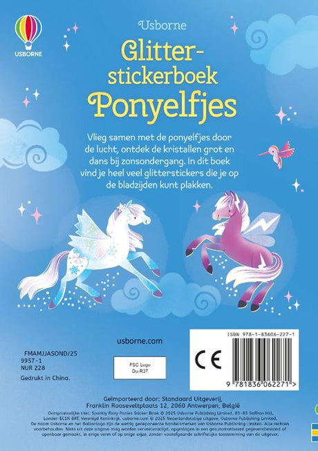 Livre d'autocollants à paillettes Usborne - fées poneys