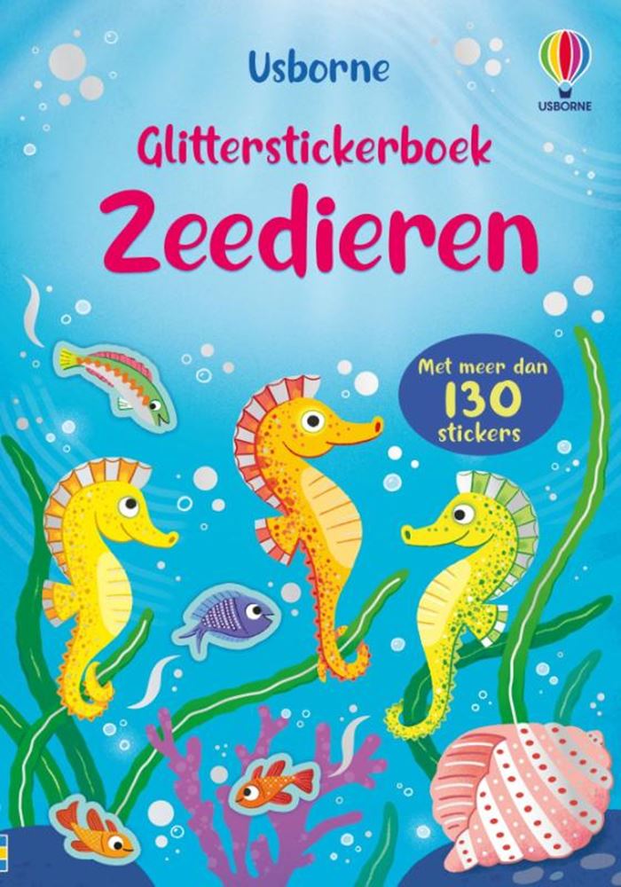 Livre d'autocollants à paillettes : Animaux marins 3+