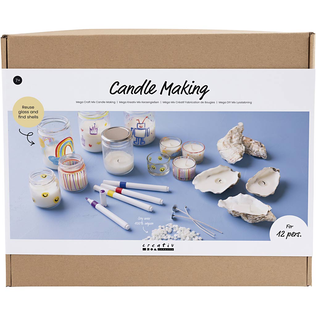 Creativ company ensemble de fabrication de bougies, bougeoirs pour bougies chauffe-plat, 1 boîte