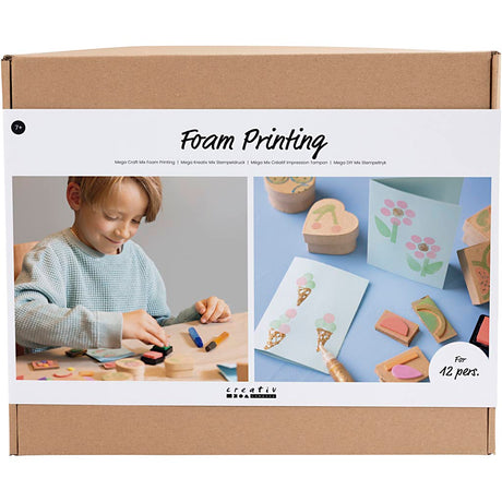 Creativ company group set d'impressions en mousse, cartes et boîtes, 1 boîte