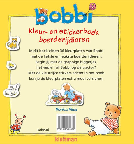 Éditeur Kluitman Bobbi Couleur et autocollants Book Farm Animaux