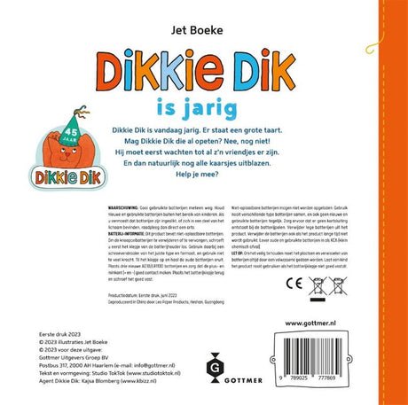 Livre d'images d'anniversaire de Dikkie Dik du groupe d'édition Gottmer