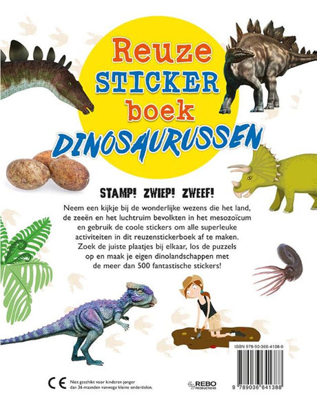 Livre d'autocollants dinosaures. 3+