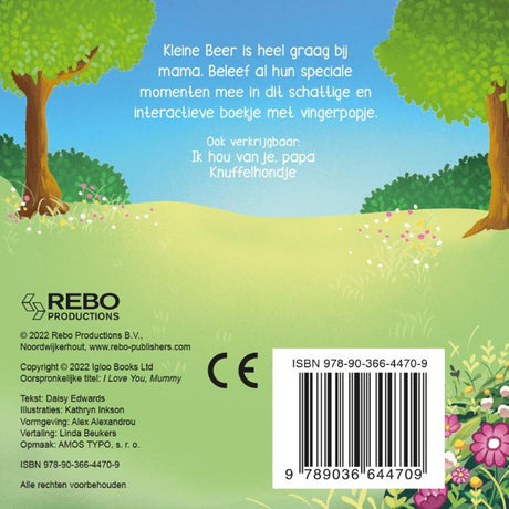 Rebo éditeurs je t'aime maman - livre de marionnettes à doigts