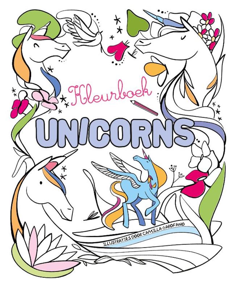 Livre de couleurs sans marque sans marque - licornes - dessins fabuleux
