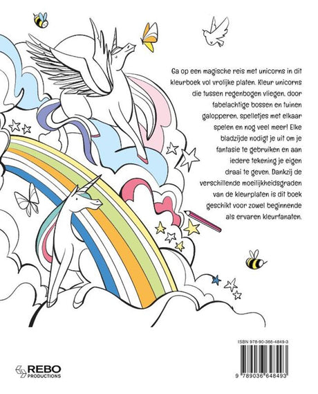 Livre de couleurs sans marque sans marque - licornes - dessins fabuleux