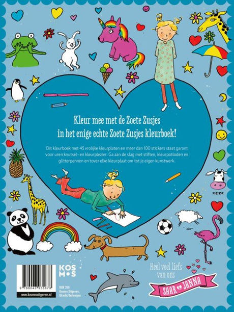 Livre de coloriage Sweet Sisters avec plus de 100 autocollants | 2 pièces