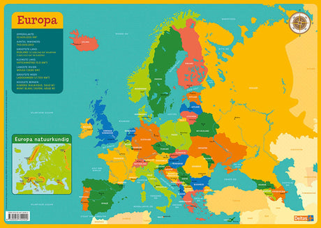 Montagnes russes éducatives Deltas - carte de l'Europe