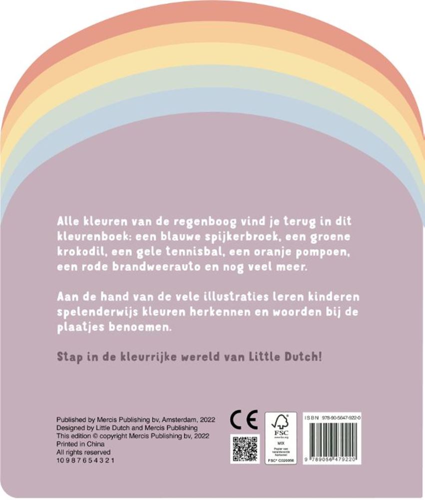 Livre petit livre hollandais couleur arc-en-ciel en carton