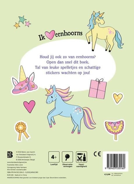Livre de jeu des licornes de l'éditeur standard avec autocollants