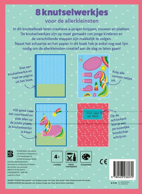 Livre de bricolage d'éditeur standard avec ciseaux: licornes 4+