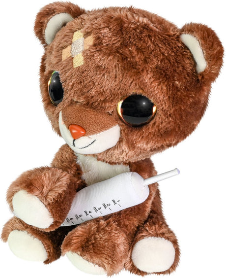 Lumo stars peluche guérissez-vous - ours brun avec seringue, 15cm