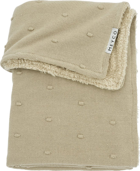 Couverture de berceau en peluche Meyco baby mini noeuds - sable - 100x150cm - 2,0 tog