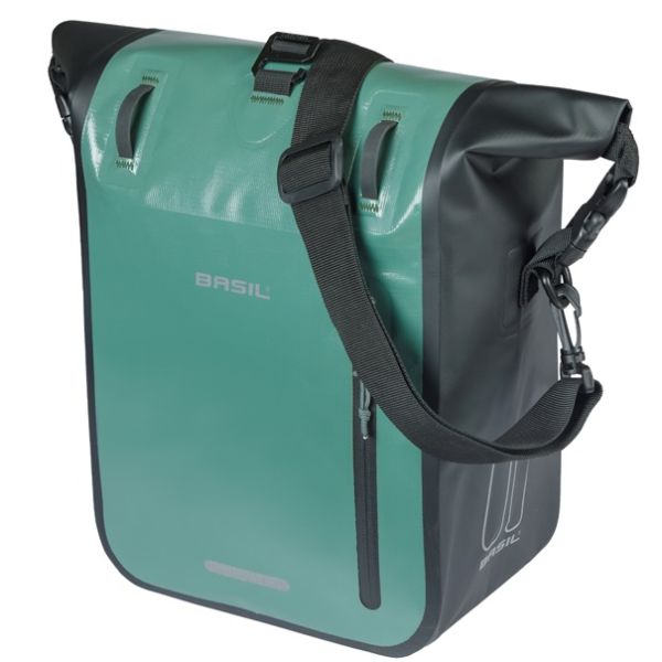 Basil sac de vélo simple rivo m bâche mik 12-15l 14 x 25 x 38 cm - vert noir