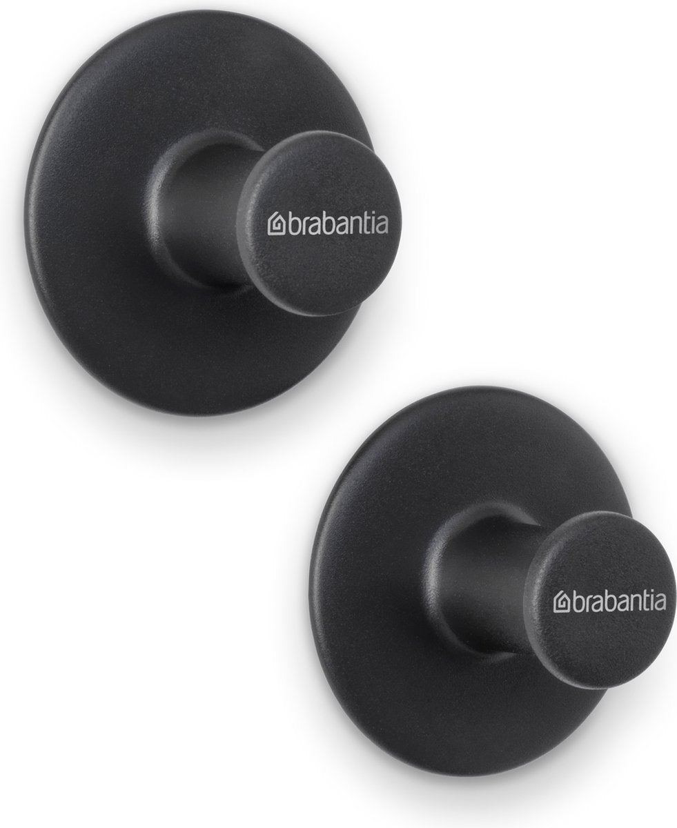 Brabantia renouveler crochets à serviettes, lot de 2 - gris foncé | 2 pièces
