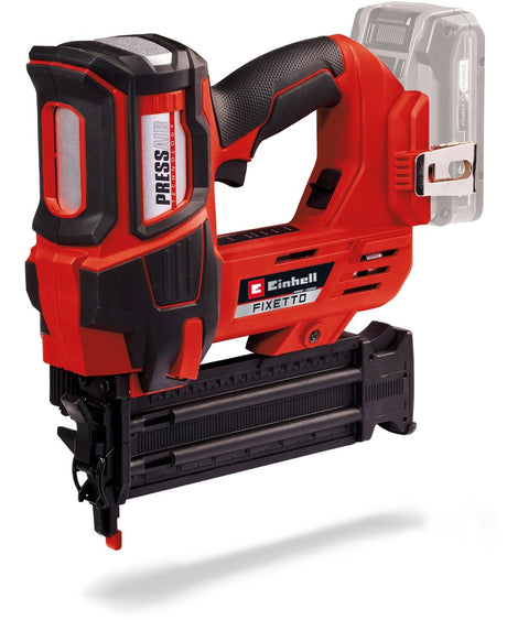 Pistolet à clous professionnel à batterie Einhell fixetto 18 50 n li solo - puissance x-change - 18 v li-ion - 60 coups min - longueur des ongles max. 50 mm - prise de vue unique en continu - incl. 500 clous - excl. batterie et chargeur