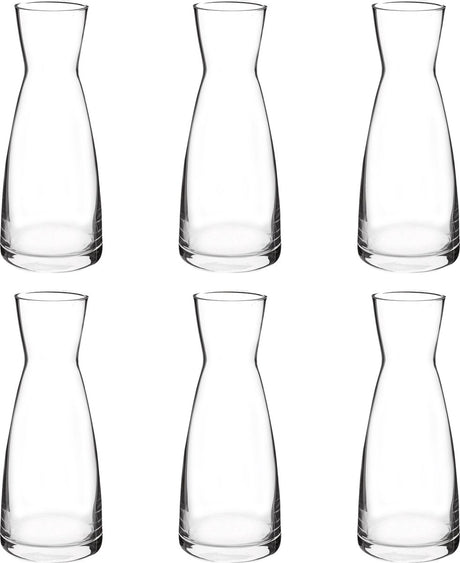 Bormioli rocco lot de 6 carafes - 1l - verre - bouteilles verseuses en verre de haute qualité pour boissons et jus
