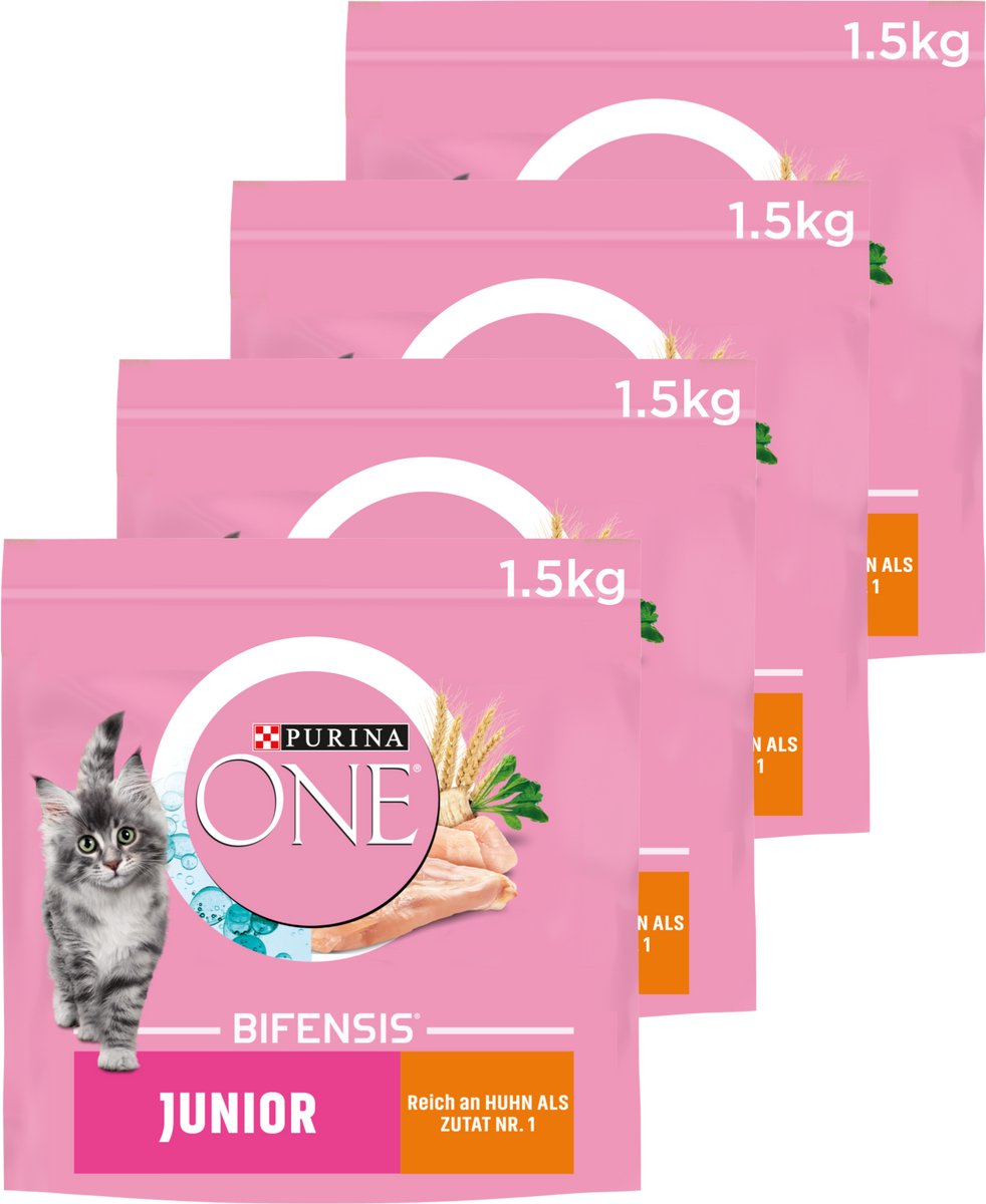 Purina one junior - nourriture pour chat - poulet grains entiers - 4 x 1,5 kg