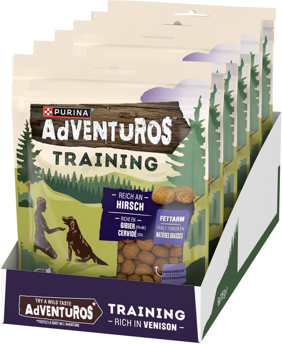 Friandises d'entraînement Adventuros - snacks pour chiens - cerf - 6 x 115 g