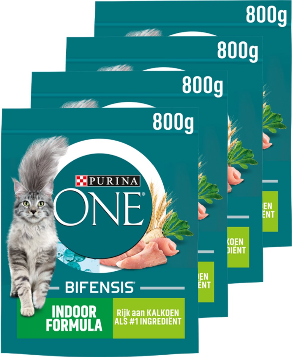 Purina one purina® one® indoor - nourriture pour chats - grains entiers de dinde - 4 x 800 g