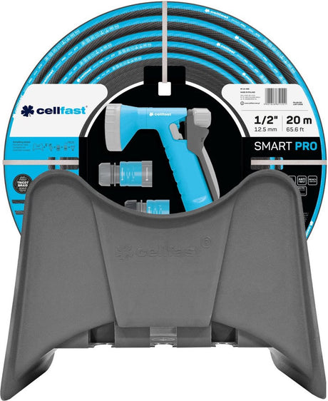 Cellfast smart pro ats - tuyau avec support 1 2 20m - tuyau 4 couches 1 2, pulvérisateur pistolet, 2 x raccord rapide, raccord universel avec filetage femelle