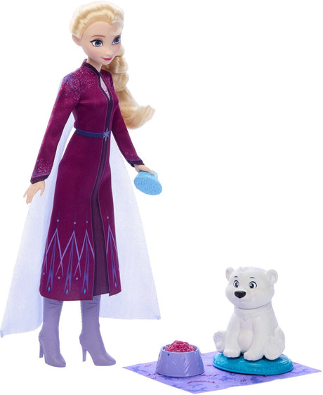 Poupée congelée Mattel Elsa avec ourson - Poupée jouet Disney.