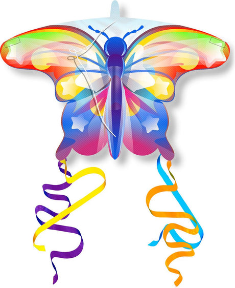 Kites Ready 2 Fly - Pop -Up Mini Nylon Vlieger Vlinder Rainbow
