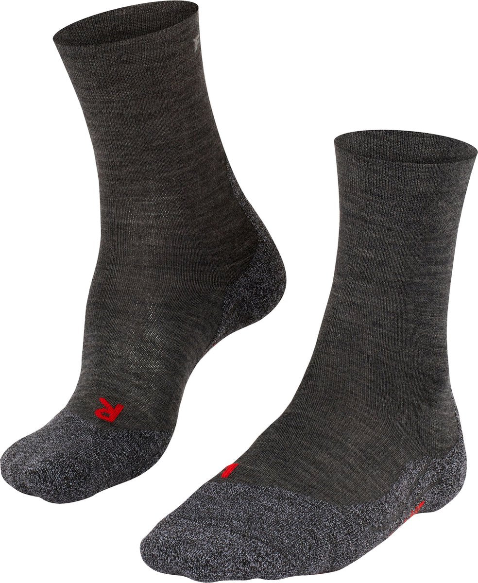 Falke tk2 chaussettes de marche en laine épaisse anti-ampoules sensibles en matériau fonctionnel femme gris - taille 37-38