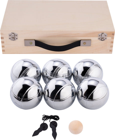 Jeu de boules en métal Engelhart - 6 boules dans une boîte en bois - set de luxe - pétanque - boules - boules en métal - convient à tout terrain de boules - longfield