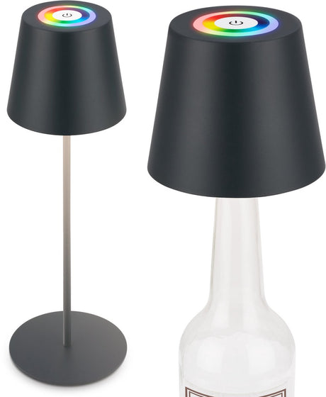 Briloner calida - lampe de table rechargeable - dimmable - pour intérieur et extérieur - 3 en 1 - rgbw - ip44 - sans fil - réglable en hauteur - 36 x ø 10,5 cm - anthracite