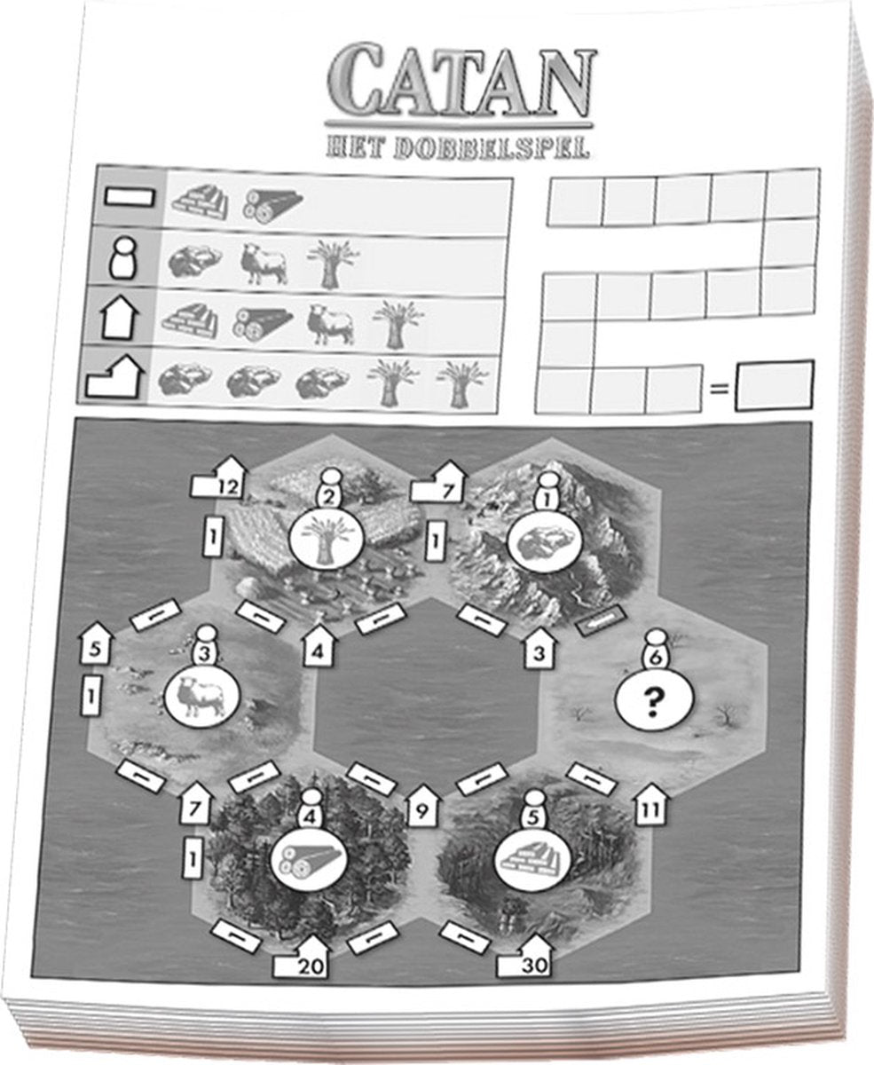 999games 999 jeux blocs de score catan : le jeu de dés, 3 pcs.