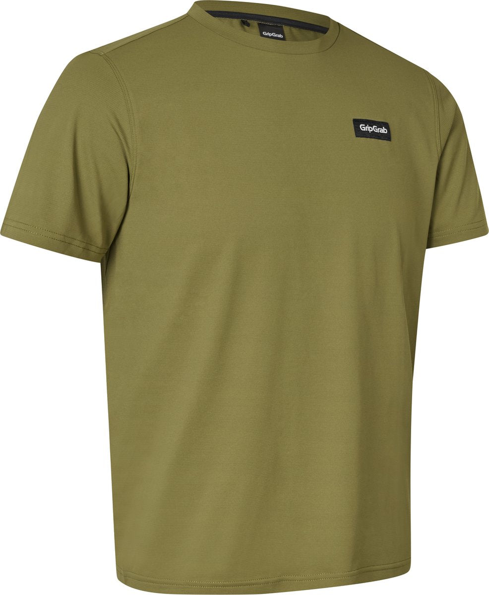Gripgrab - t-shirt technique explr chemise de sport d'été manches courtes avec traitement anti-odeur polygiene - vert olive - homme - taille xxl