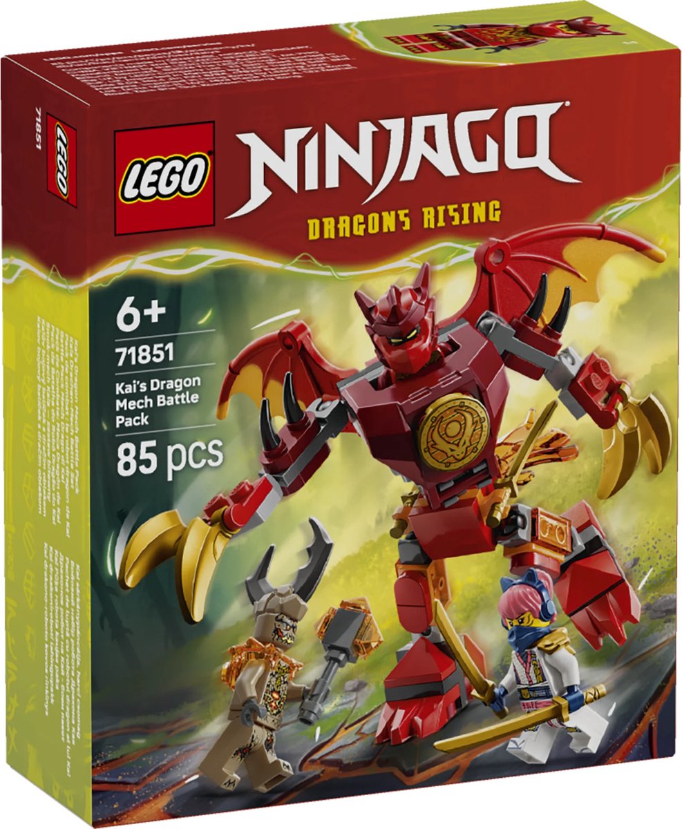 Lego ® Ninjago® Kai's Dragon Mech Battle Pack - Mech Toys - Coffret de jeu avec 3 figurines - 71851