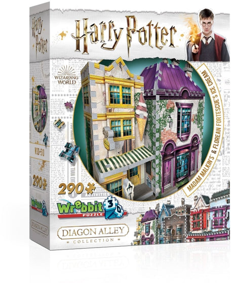 Wrebbit madame Malkin's et florean fortescue - limace et jiggers - puzzle 3d - harry potter - 290 pièces