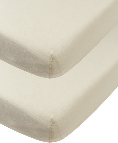 Drap-housse Meyco baby uni - lot de 2 - jersey - sable doux - 60x120cm