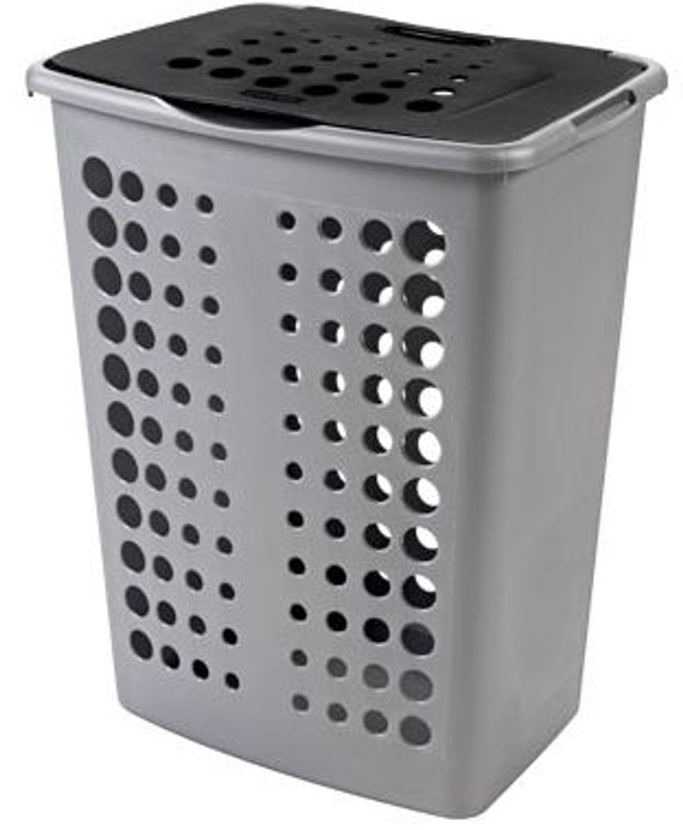 Curver Victor boîte à linge avec couvercle 60 litres argent anthracite 24x45x57cm