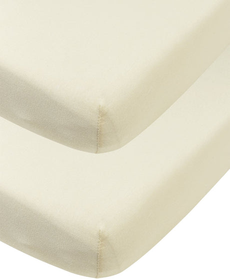 Drap-housse Meyco baby uni pour berceau - lot de 2 - jersey - nature - 40x80 90cm