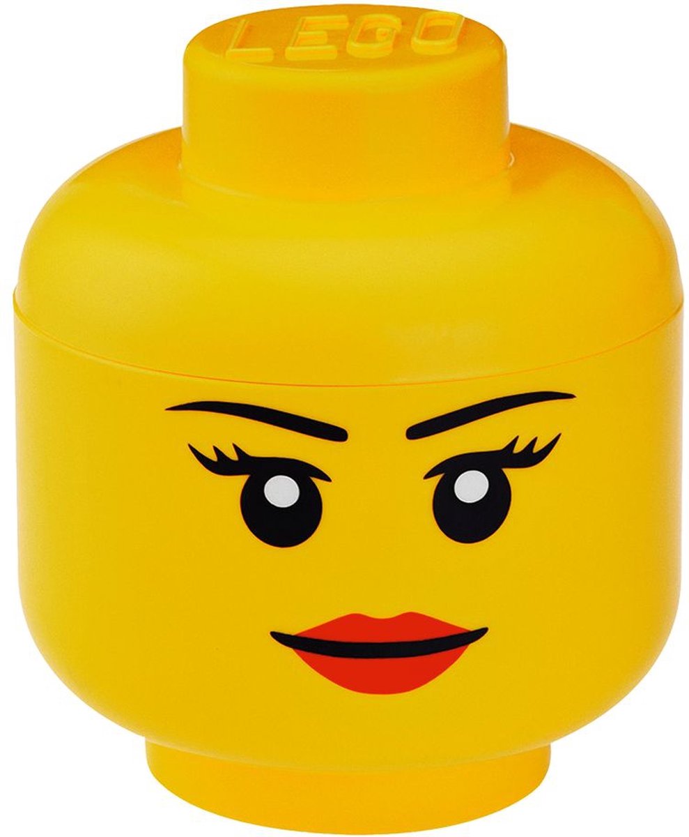 Boîte de rangement Lego Iconic Head Girl 24 cm, jaune -