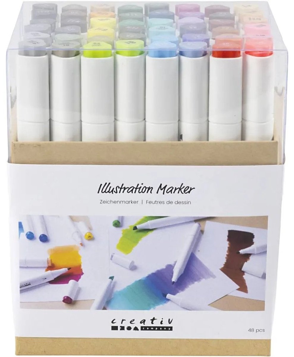 Société créative https : www.ccobby.nl marqueur de dessin-épaisseur de ligne-1-8-mm-standard-colours-48-piece-1-box