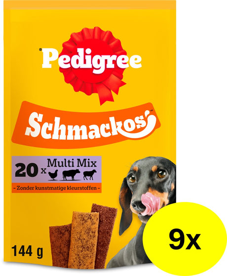 Snacks pour chiens Pedigree - schmackos multimix - 9x20 pièces