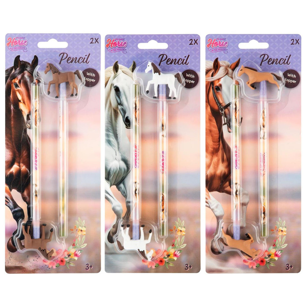 Crayons de cheval de groupe d'artisanat créatif avec décoration - 2 pcs.
