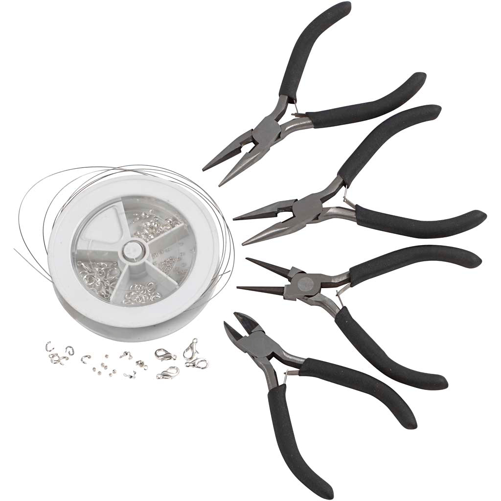 Creativ company kit de fabrication de bijoux, plaqué argent, 1 set
