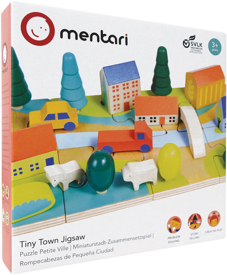 Puzzle Mentari - petite ville - 30x15,20x7,50cm - bois - 3 ans