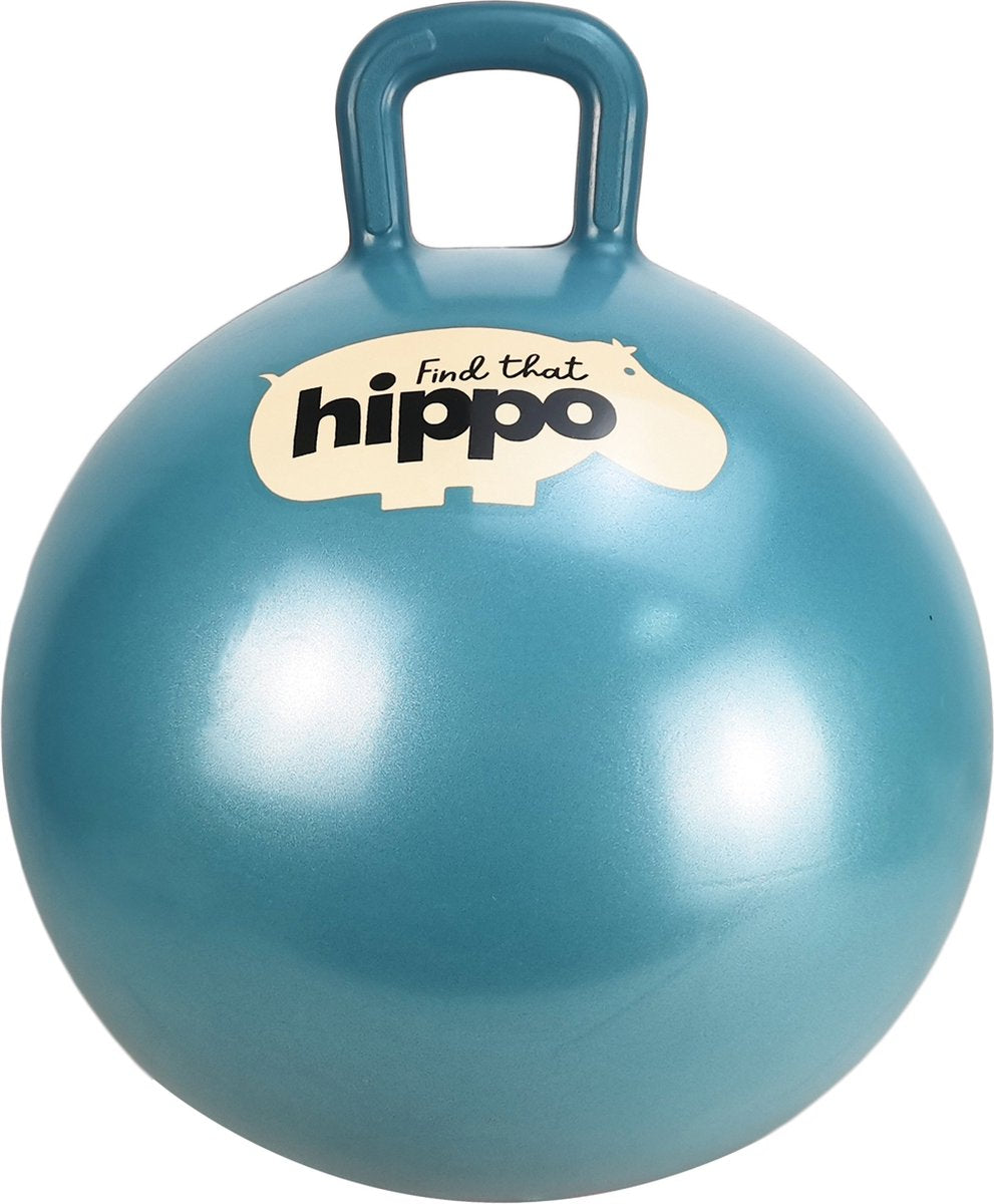 Balle rebondissante Find that hippopotame - bleu foncé - ø45 cm - pompe incluse - motricité et équilibre - 2+