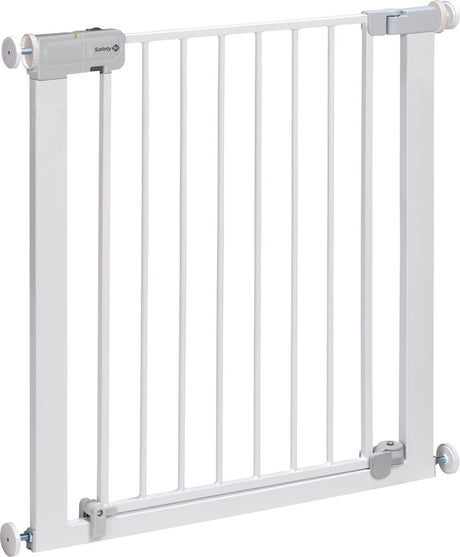 Barrière d'escalier à fermeture automatique Safety 1st - 73 à 80 cm - extensible - fixation par pince - métal blanc