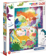 Clementoni puzzle dinosaures drôles, 2x20pcs.