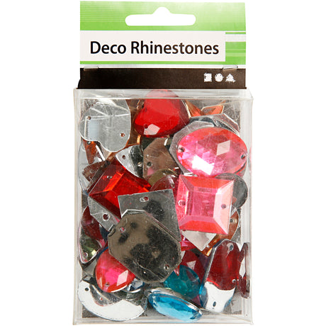 Strass Creativ Company, taille 10-17 mm, env. 50 pièces, différentes couleurs, 15 g 1 boîte